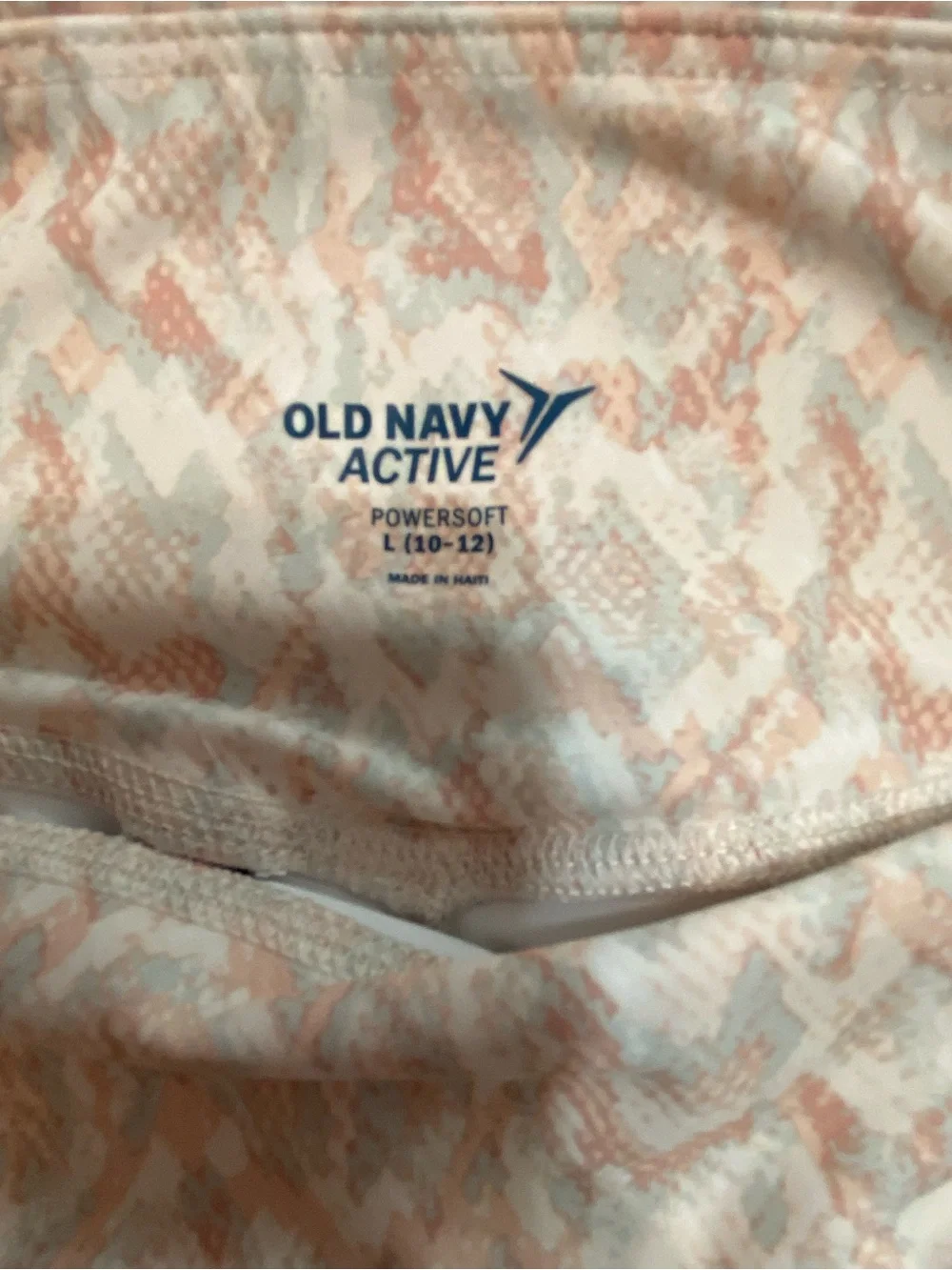 Old Navy Pink and Cream Patterned Active Leggings